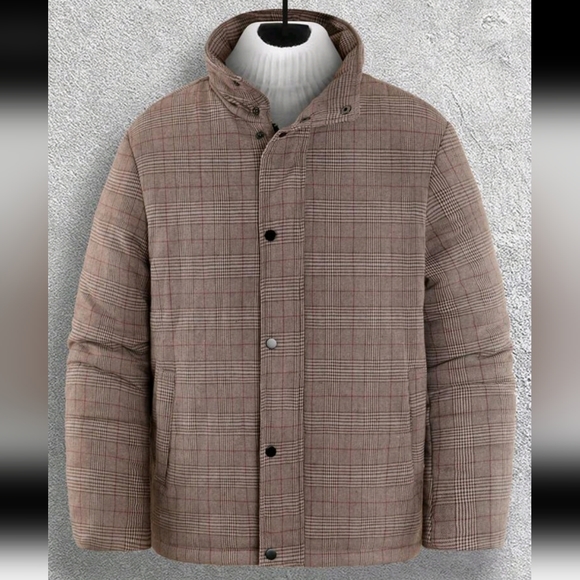 PLAID WINTER PUFFER JACKET COAT SIZE S - Picture 3 of 5